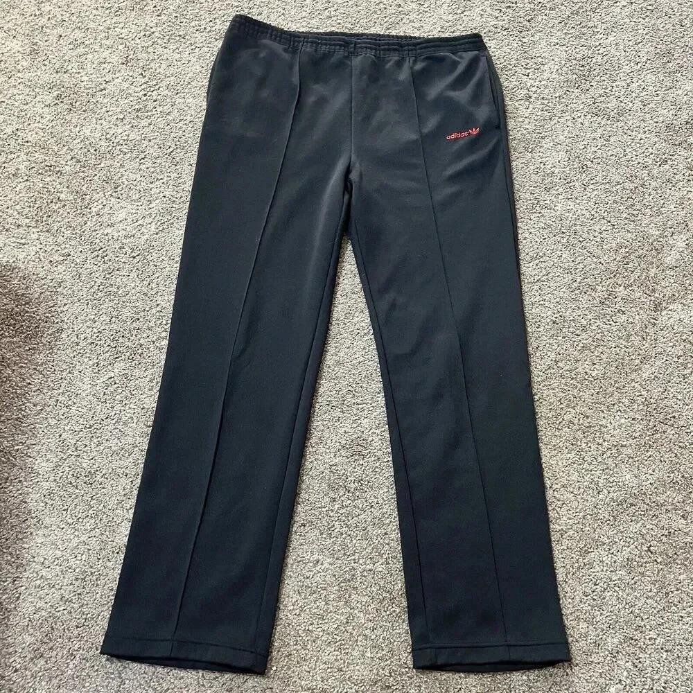 Adidas Vintage Silver Tag Track Straight Sweatpants Waist Cinch Wide L 42 44‎ XL